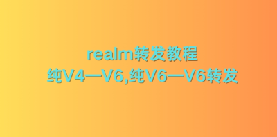 realm转发教程，纯V4—V6,纯V6—V6转发